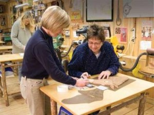 Students receive personalized attention while attending class at Judy's shop in Seymour, Tenn. That's Judy on the left.