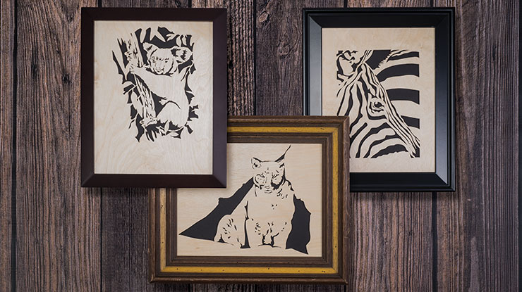 Cute Fretwork Animal Portraits