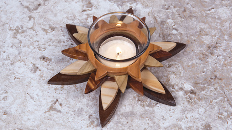 Stacked Floral Candleholder